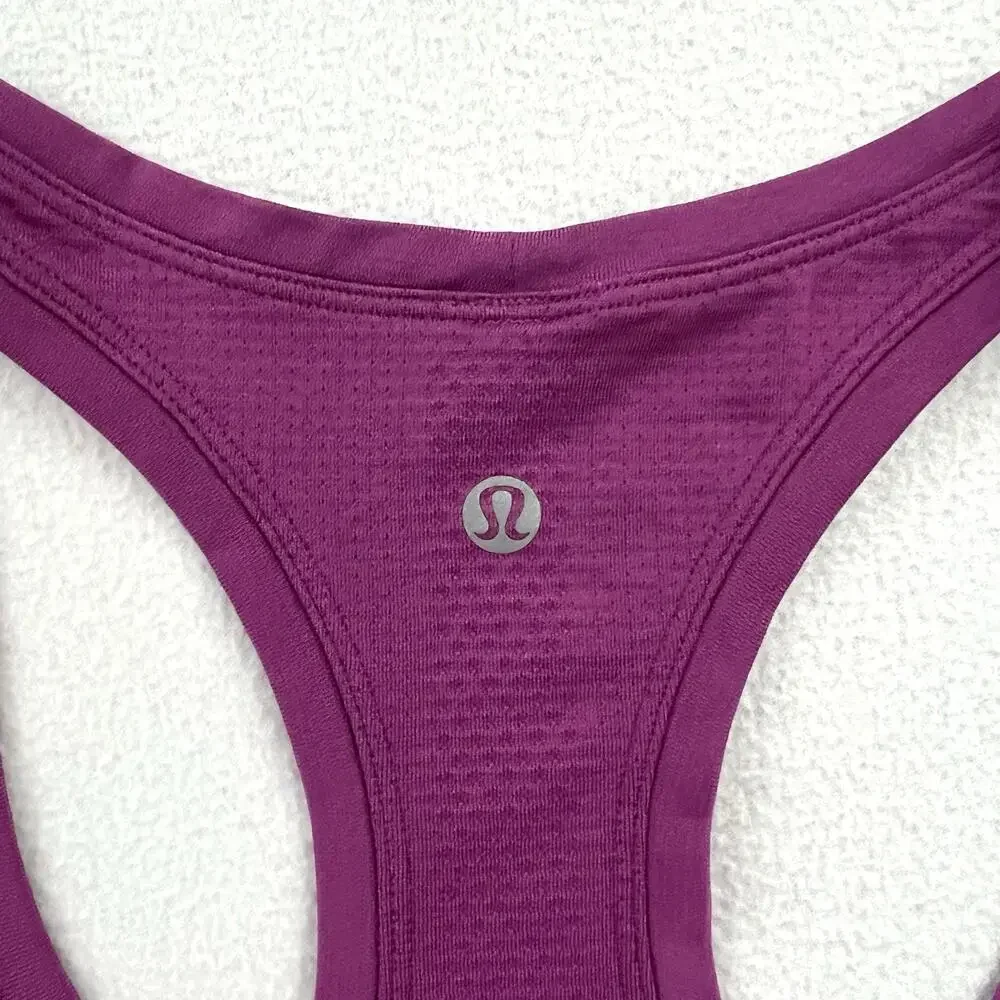 Lululemon Women Vivid Plum Purple Swiftly Tech Racerback Tank Race Length Top 8